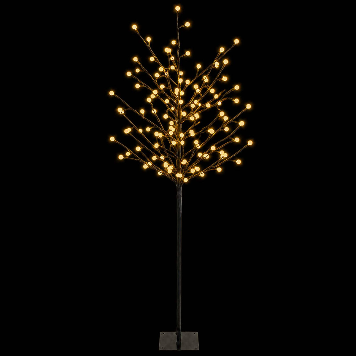 LED Ball Christmas Tree Black 18 x 18 x 120 cm Steel 150 LEDs