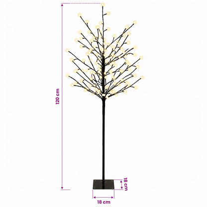 LED Ball Christmas Tree Black 18 x 18 x 120 cm Steel 150 LEDs