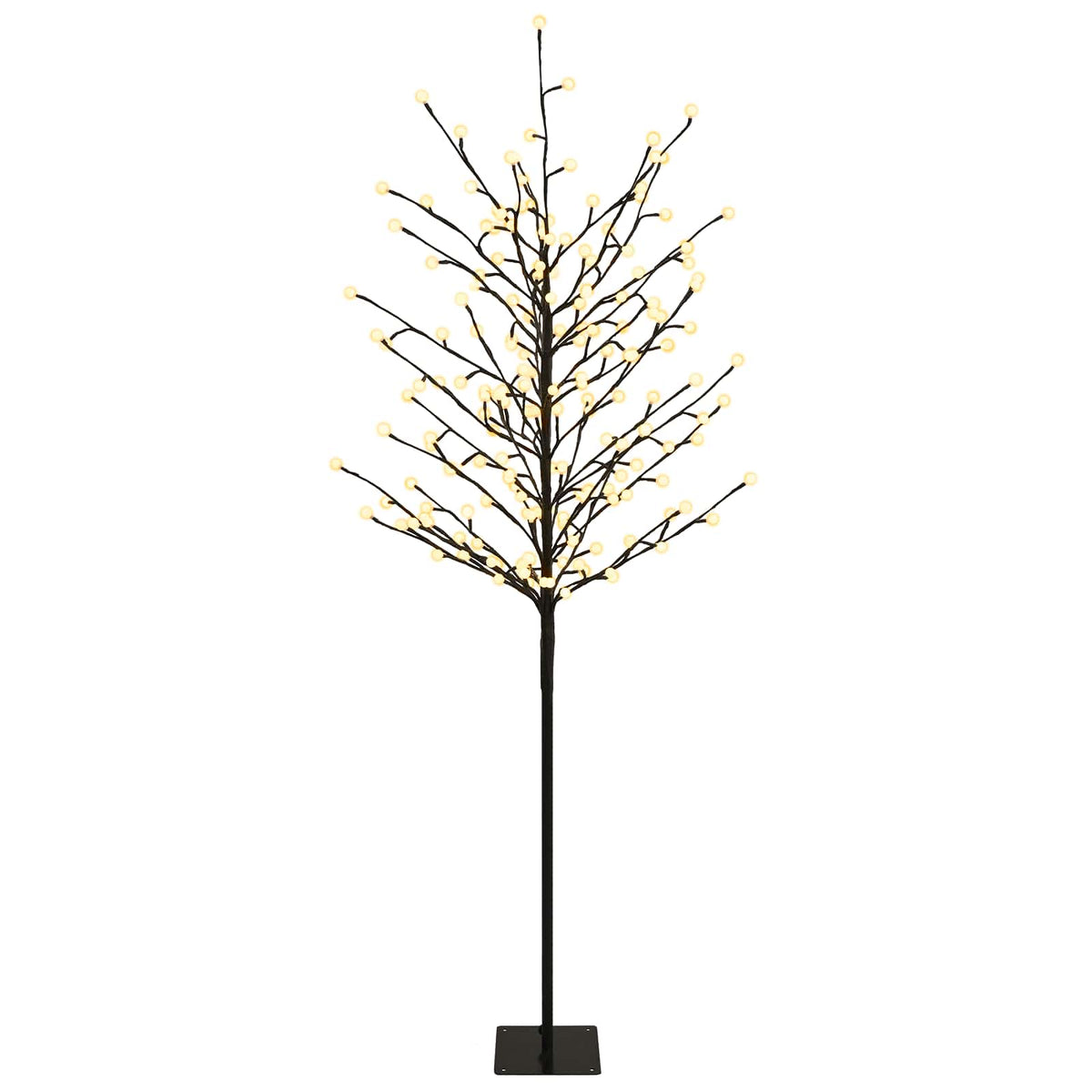 LED Ball Christmas Tree Black 18 x 18 x 150 cm Steel 185 LEDs