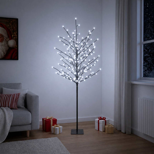LED Ball Christmas Tree Black 150 cm Steel 185 LEDs