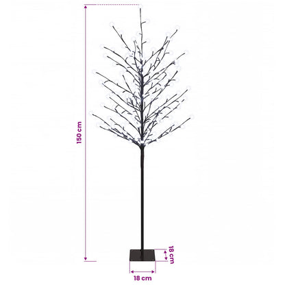 LED Ball Christmas Tree Black 150 cm Steel 185 LEDs