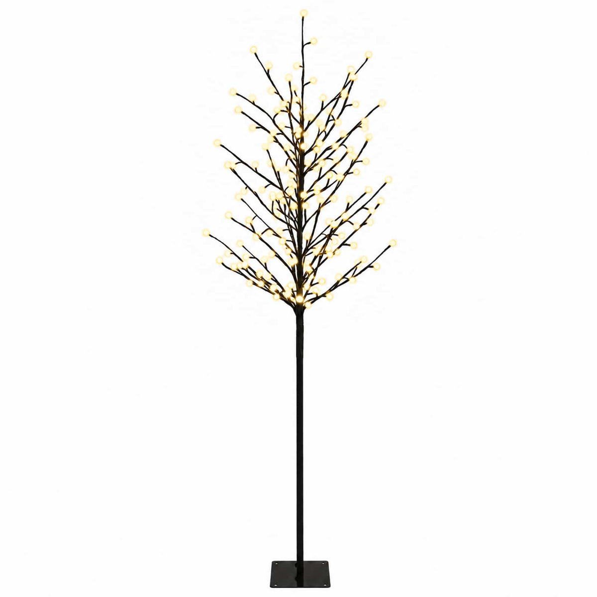 LED Ball Christmas Tree Black 180 cm Steel 220 LEDs