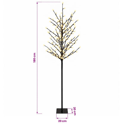 LED Ball Christmas Tree Black 180 cm Steel 220 LEDs