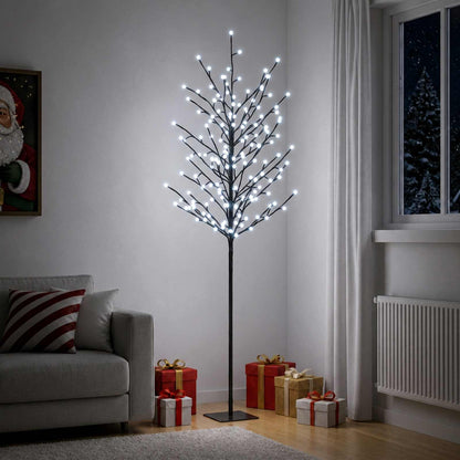 LED Ball Christmas Tree Black 180 cm Steel 220 LEDs