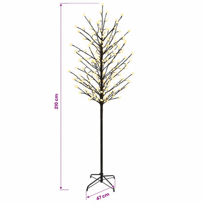 LED Ball Christmas Tree Black 210 cm Steel 250 LEDs