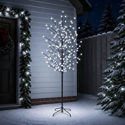 LED Ball Christmas Tree Black 47 x 210 cm Steel 250 LEDs