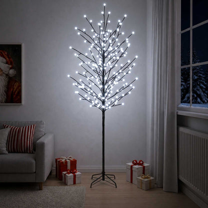 LED Ball Christmas Tree Black 47 x 210 cm Steel 250 LEDs