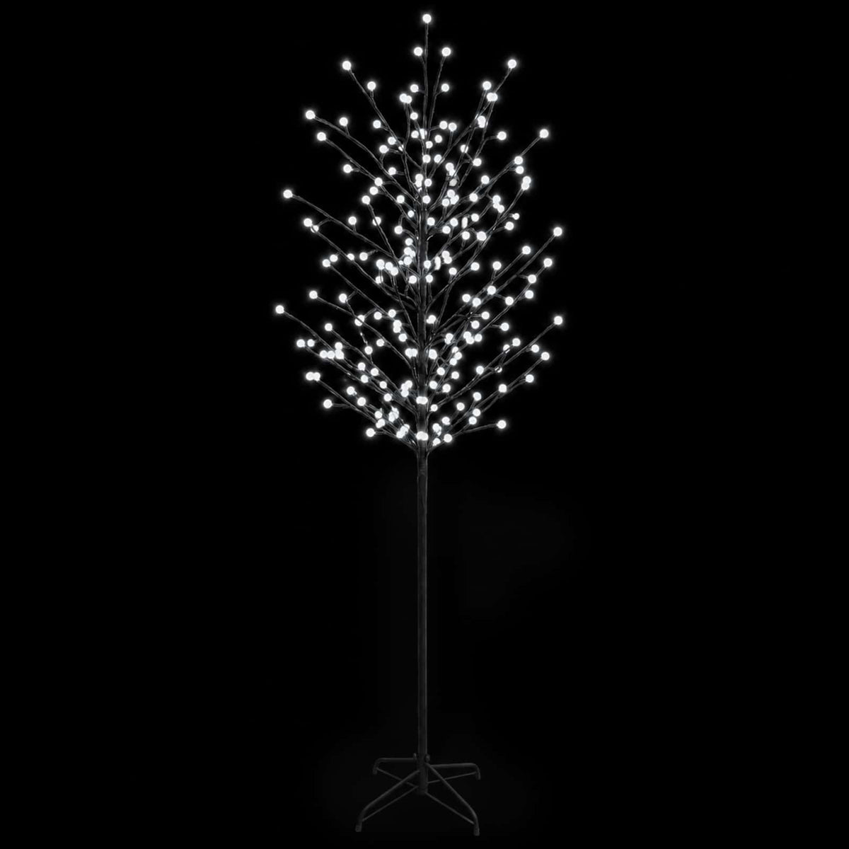 LED Ball Christmas Tree Black 47 x 210 cm Steel 250 LEDs