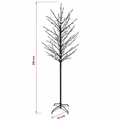 LED Ball Christmas Tree Black 47 x 210 cm Steel 250 LEDs