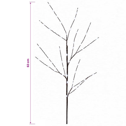 LED Copper Branch Christmas Decoration 3 pcs Brown 62 cm Steel