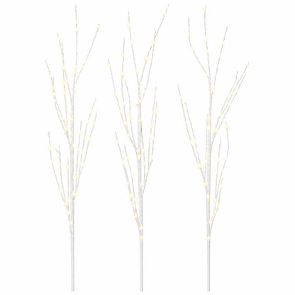 LED Copper Branch Christmas Decoration 3 pcs White 62 cm Steel