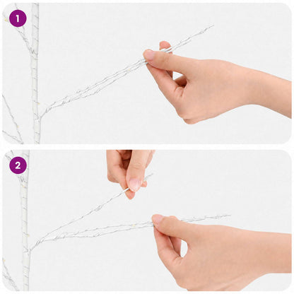 LED Copper Branch Christmas Decoration 3 pcs White 62 cm Steel