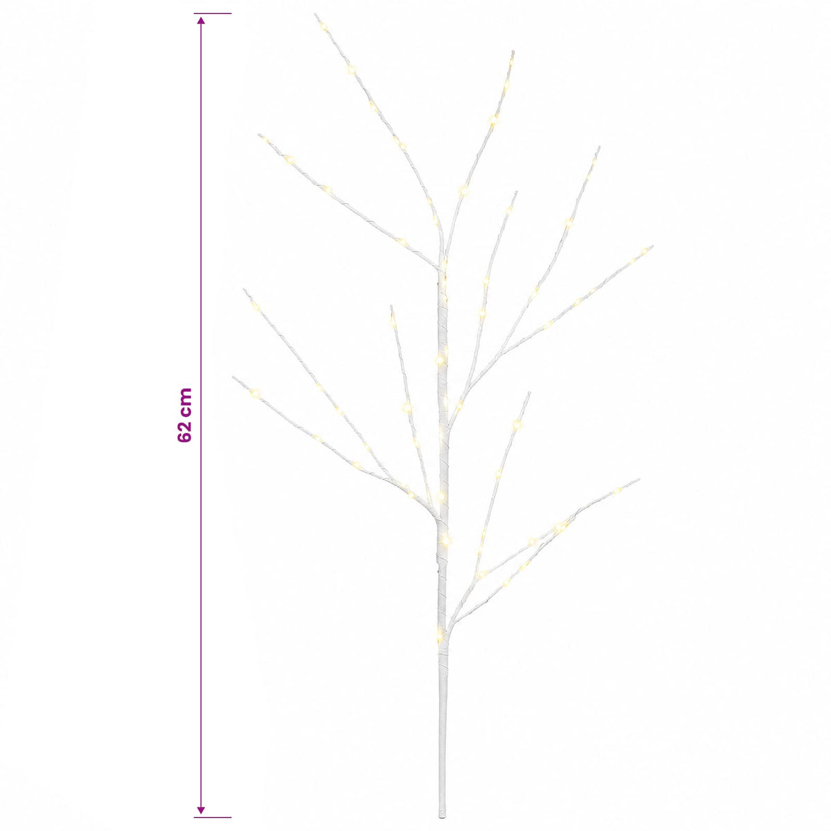 LED Copper Branch Christmas Decoration 3 pcs White 62 cm Steel