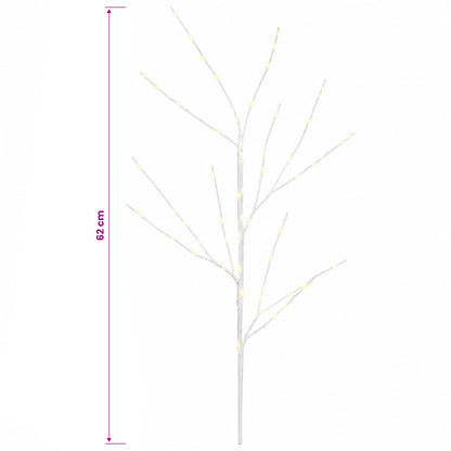 LED Copper Branch Christmas Decoration 3 pcs White 62 cm Steel