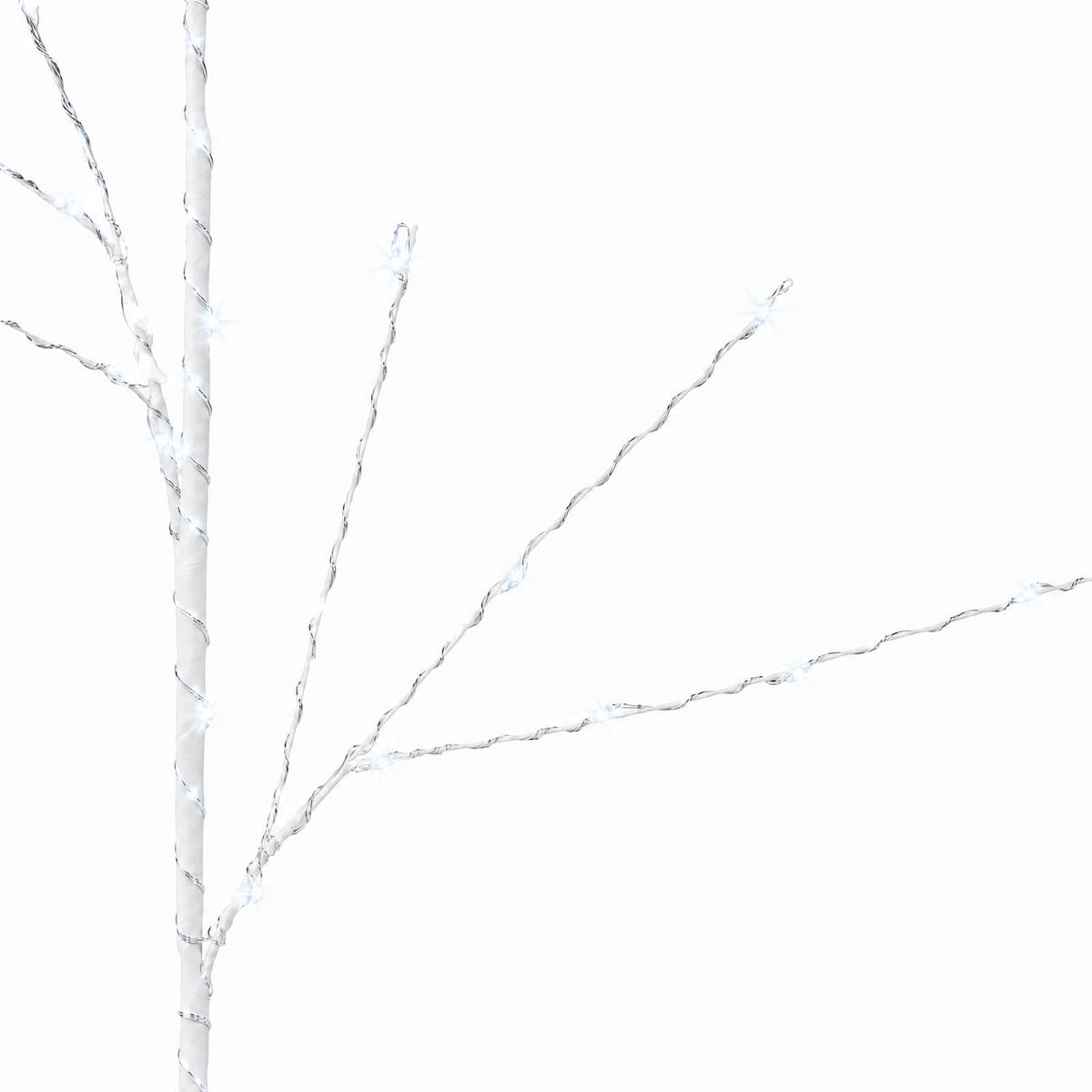 LED Copper Branch Christmas Decoration 3 pcs White 62 cm Steel