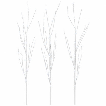 LED Copper Branch Christmas Decoration 3 pcs White 62 cm Steel