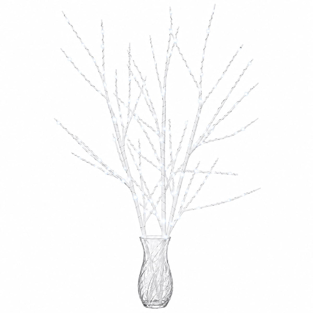 LED Copper Branch Christmas Decoration 3 pcs White 62 cm Steel