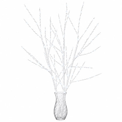 LED Copper Branch Christmas Decoration 3 pcs White 62 cm Steel