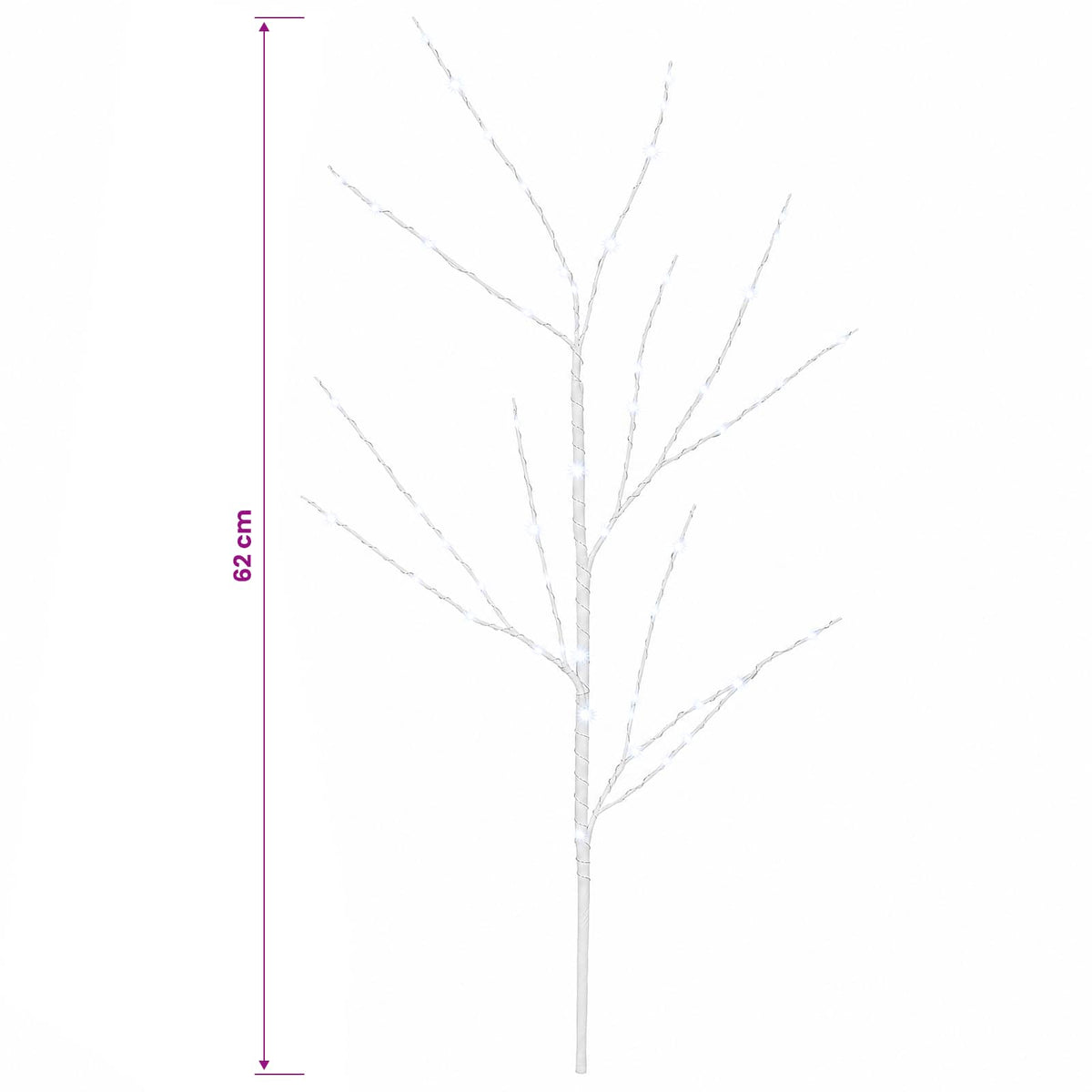 LED Copper Branch Christmas Decoration 3 pcs White 62 cm Steel