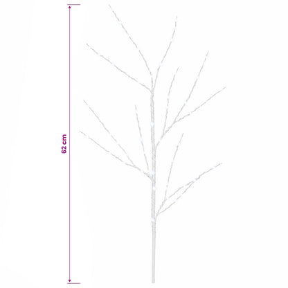 LED Copper Branch Christmas Decoration 3 pcs White 62 cm Steel