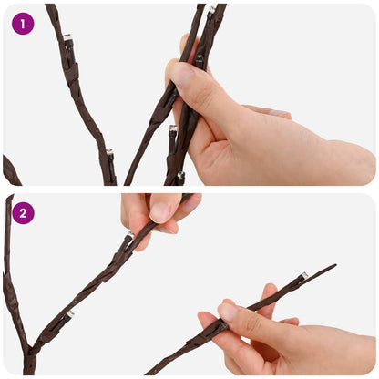 LED Copper Branch Christmas Decoration 3 pcs Brown 62 cm Steel