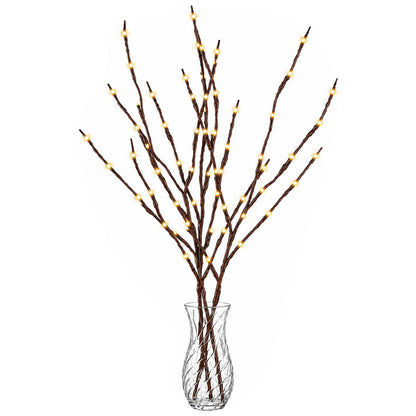 LED Copper Branch Christmas Decoration 3 pcs Brown 62 cm Steel