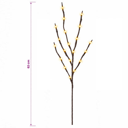 LED Copper Branch Christmas Decoration 3 pcs Brown 62 cm Steel