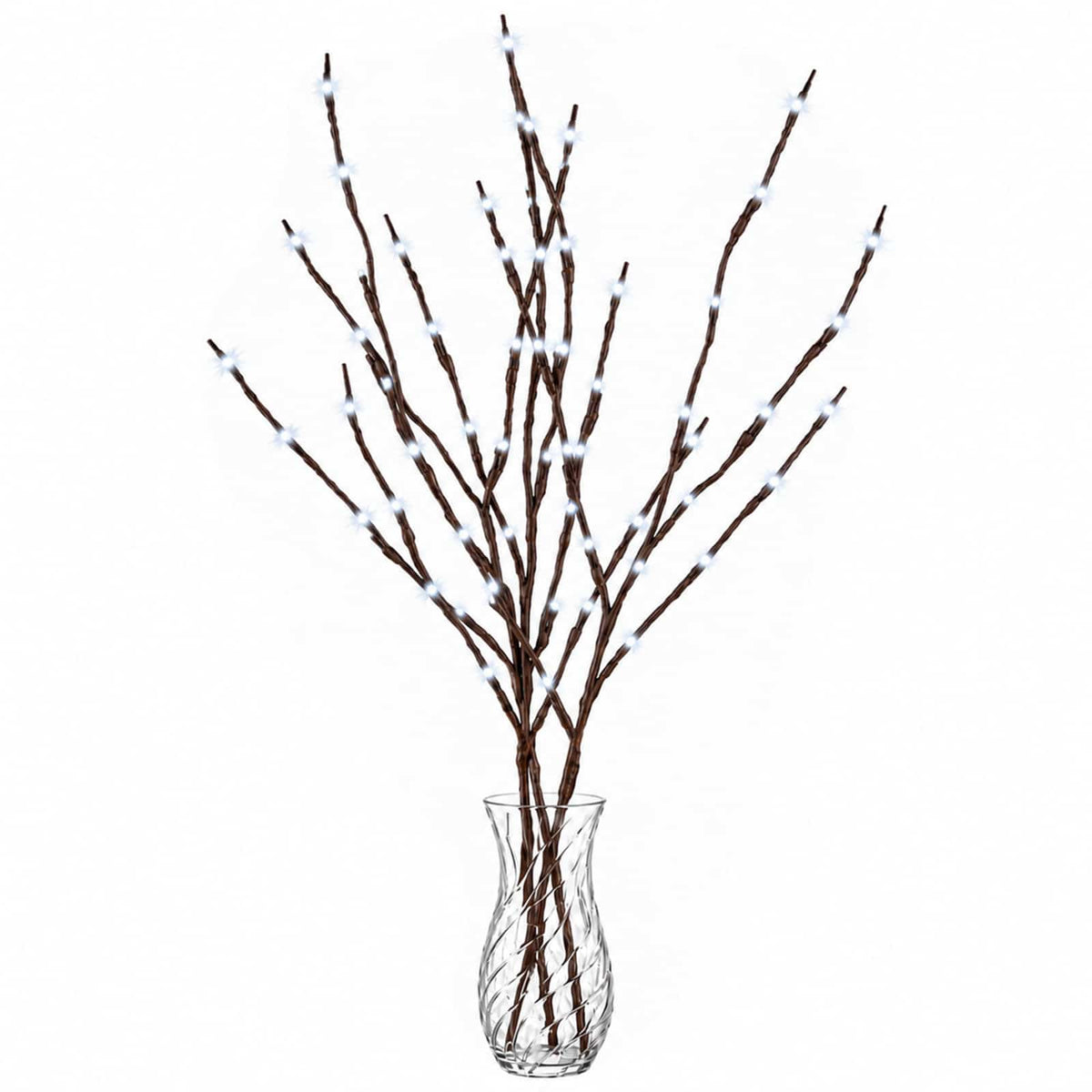 LED Copper Branch Christmas Decoration 3 pcs Brown 62 cm Steel