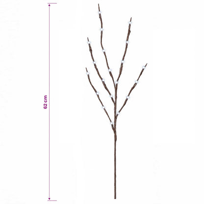 LED Copper Branch Christmas Decoration 3 pcs Brown 62 cm Steel