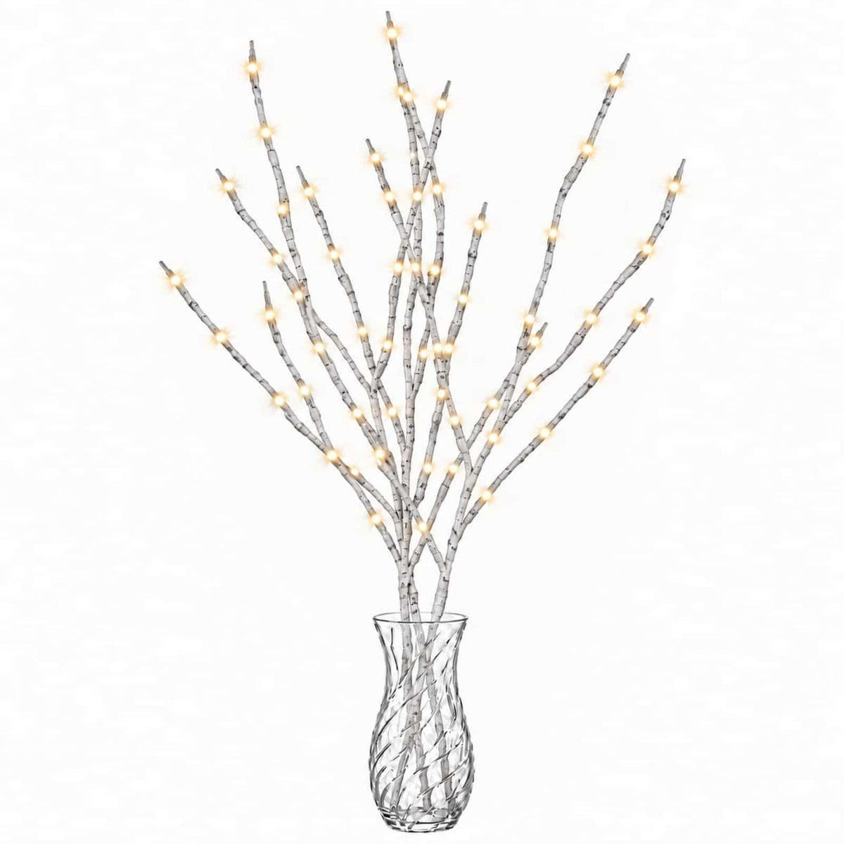 LED Copper Branch Christmas Decoration 3 pcs White 62 cm Steel