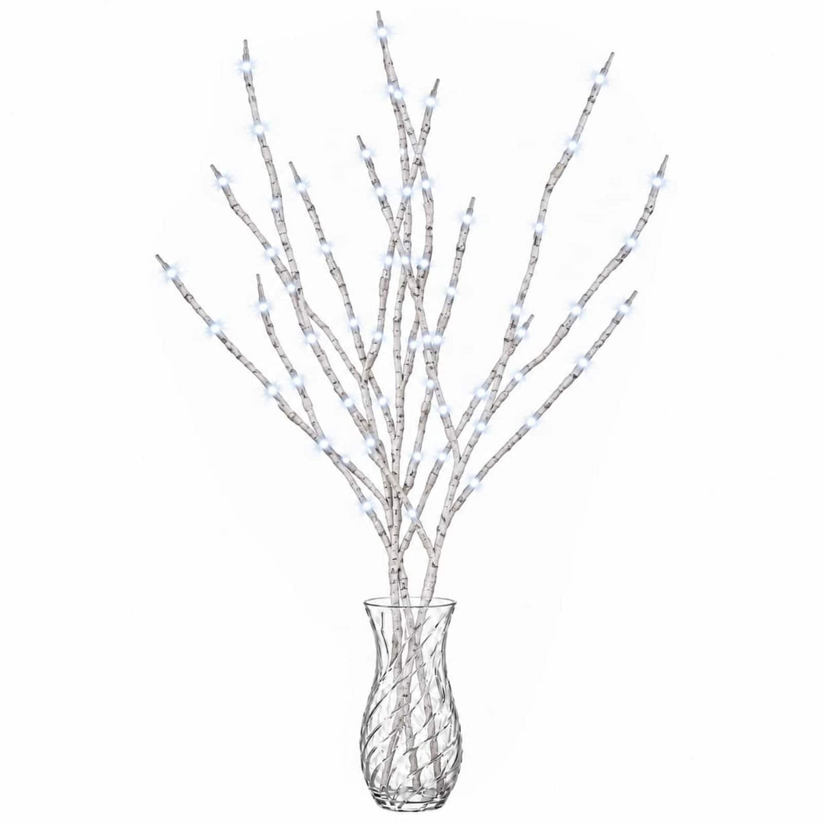 LED Copper Branch Christmas Decoration 3 pcs White 62 cm Steel