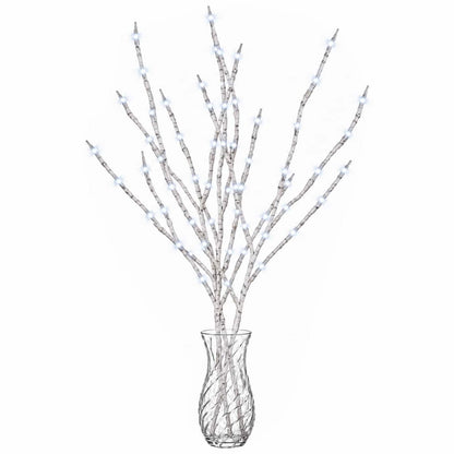 LED Copper Branch Christmas Decoration 3 pcs White 62 cm Steel