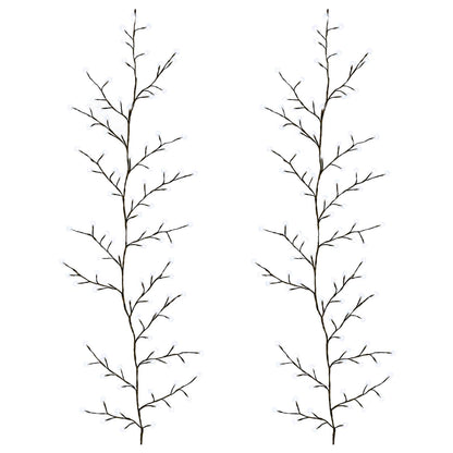 LED Willow Vine Christmas Decoration 2 pcs Black 180 cm Steel