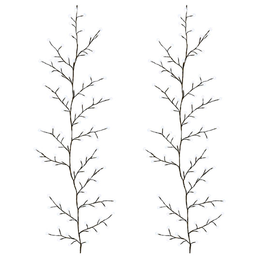 LED Willow Vine Christmas Decoration 2 pcs Black 180 cm Steel