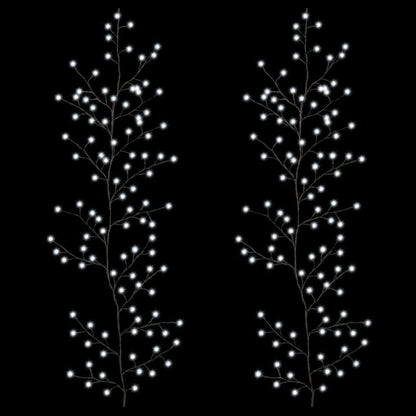LED Willow Vine Christmas Decoration 2 pcs Black 180 cm Steel