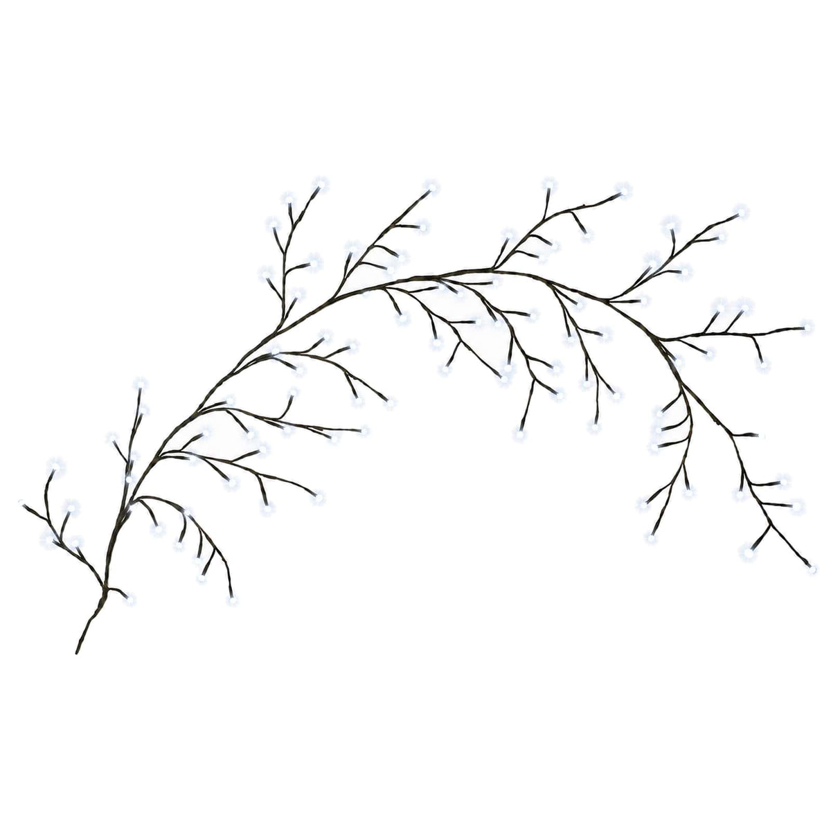 LED Willow Vine Christmas Decoration 2 pcs Black 180 cm Steel