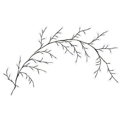 LED Willow Vine Christmas Decoration 2 pcs Black 180 cm Steel