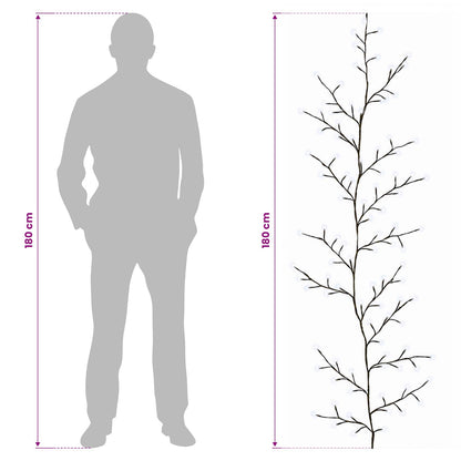 LED Willow Vine Christmas Decoration 2 pcs Black 180 cm Steel