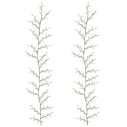 LED Willow Vine Christmas Decoration 2 pcs Black 270 cm Steel