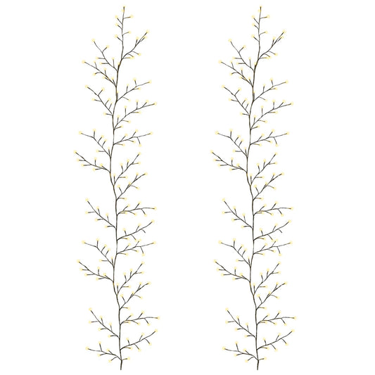 LED Willow Vine Christmas Decoration 2 pcs Black 270 cm Steel