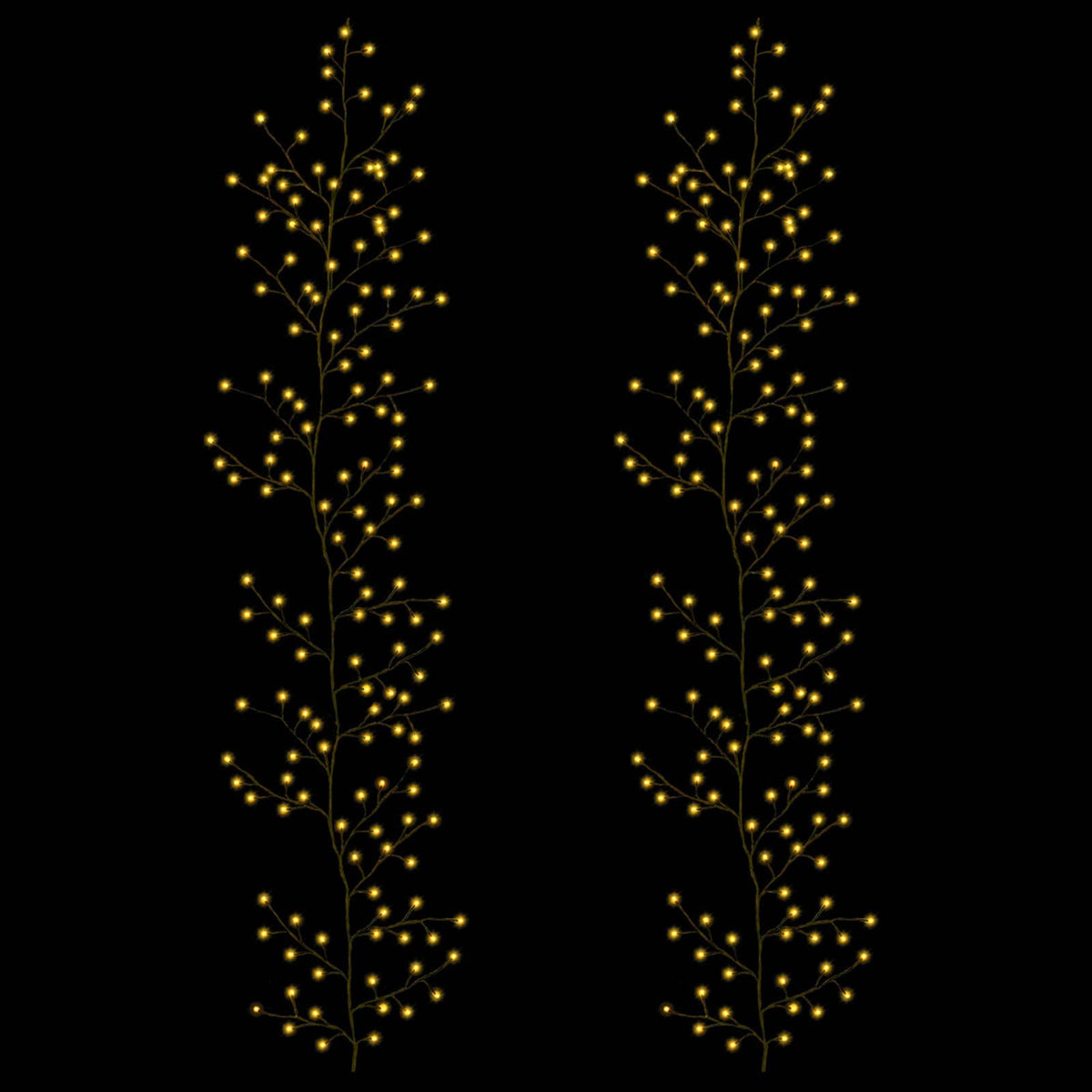 LED Willow Vine Christmas Decoration 2 pcs Black 270 cm Steel