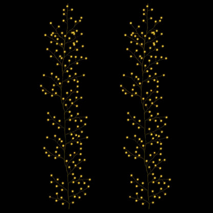 LED Willow Vine Christmas Decoration 2 pcs Black 270 cm Steel