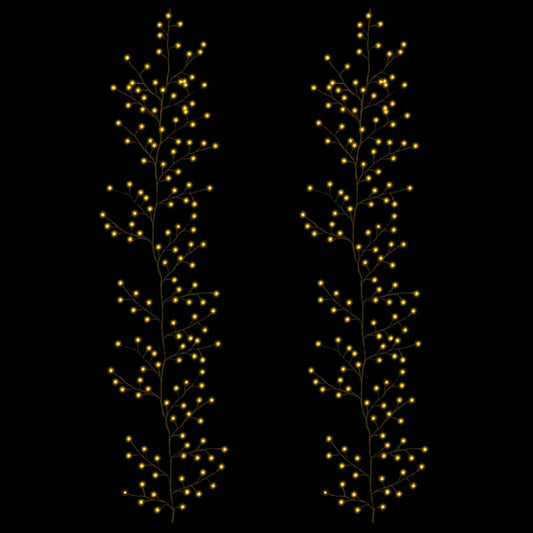 LED Willow Vine Christmas Decoration 2 pcs Black 270 cm Steel