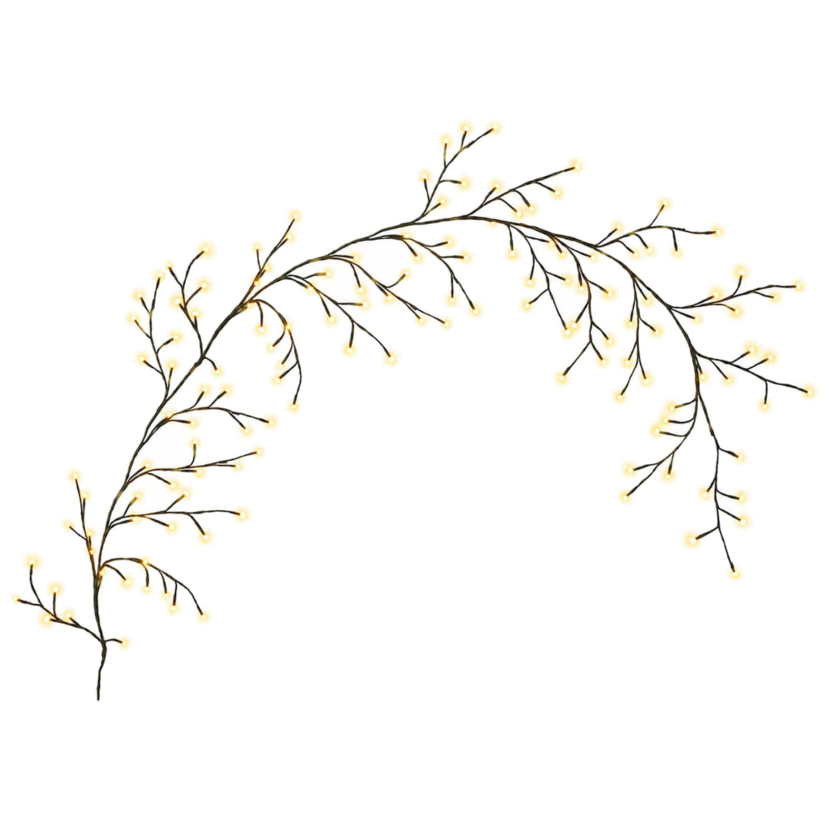 LED Willow Vine Christmas Decoration 2 pcs Black 270 cm Steel
