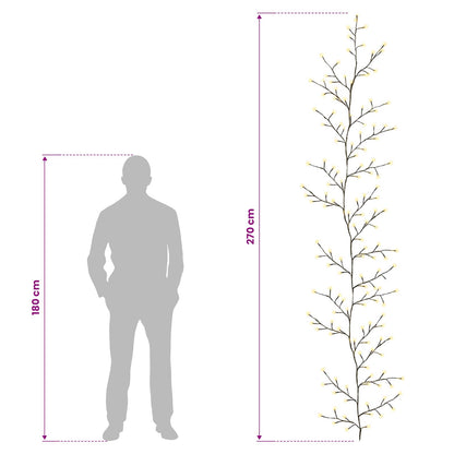 LED Willow Vine Christmas Decoration 2 pcs Black 270 cm Steel