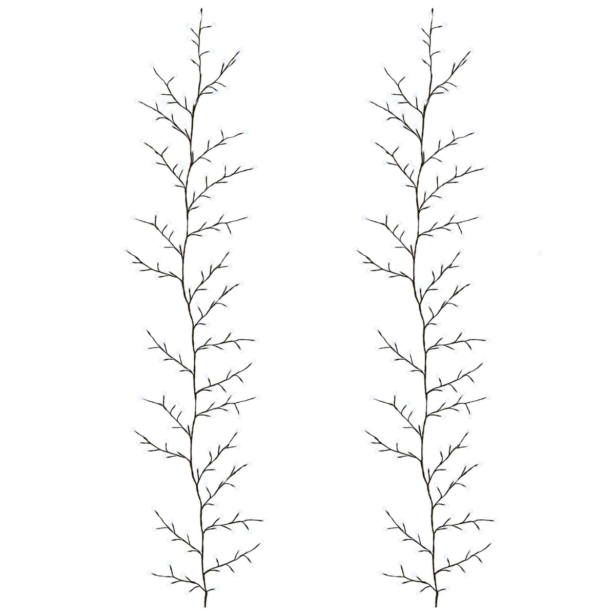 LED Willow Vine Christmas Decoration 2 pcs Black 270 cm Steel