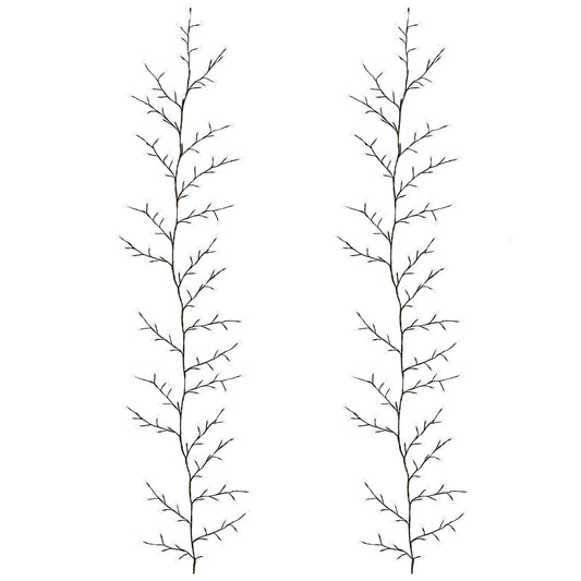 LED Willow Vine Christmas Decoration 2 pcs Black 270 cm Steel