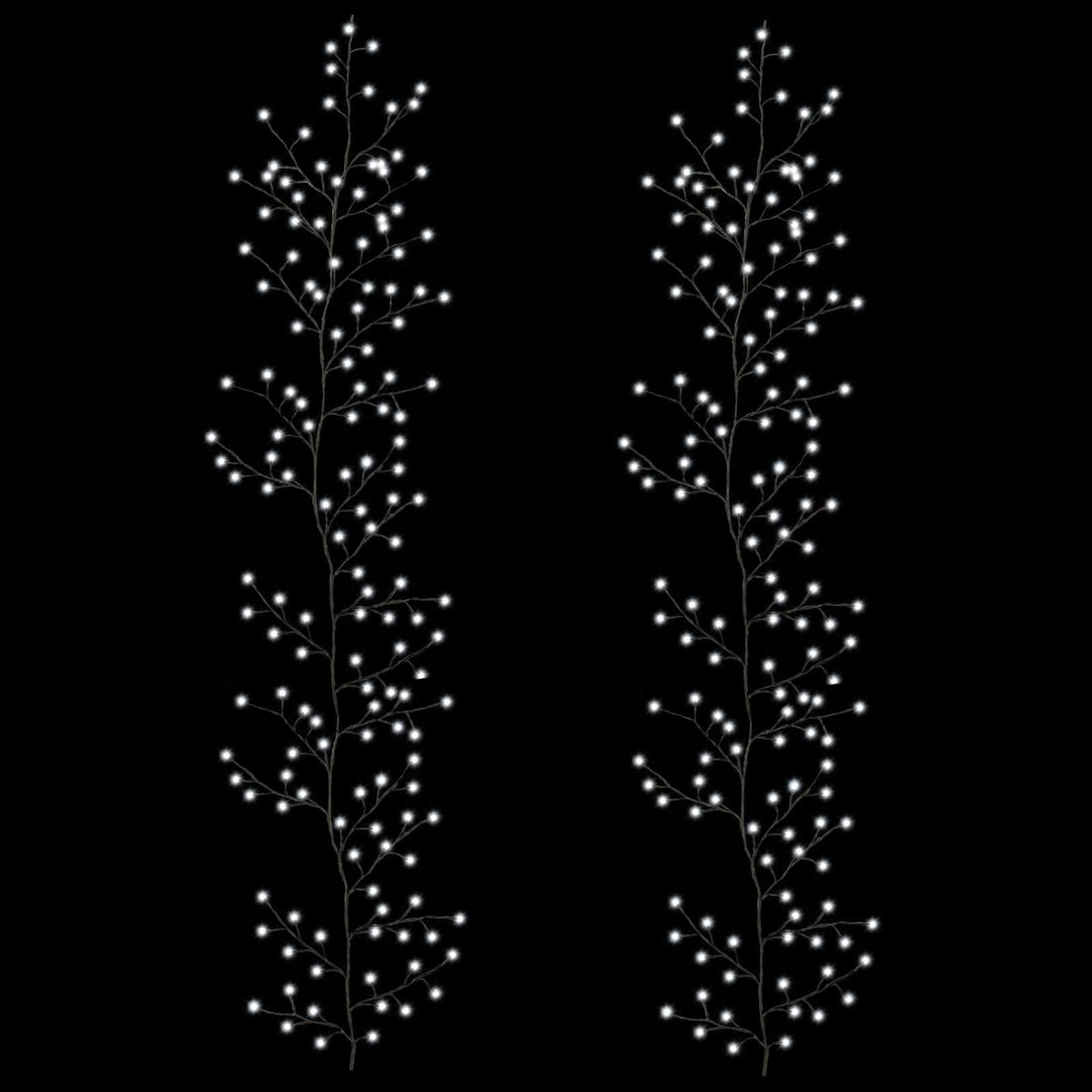 LED Willow Vine Christmas Decoration 2 pcs Black 270 cm Steel
