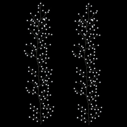 LED Willow Vine Christmas Decoration 2 pcs Black 270 cm Steel
