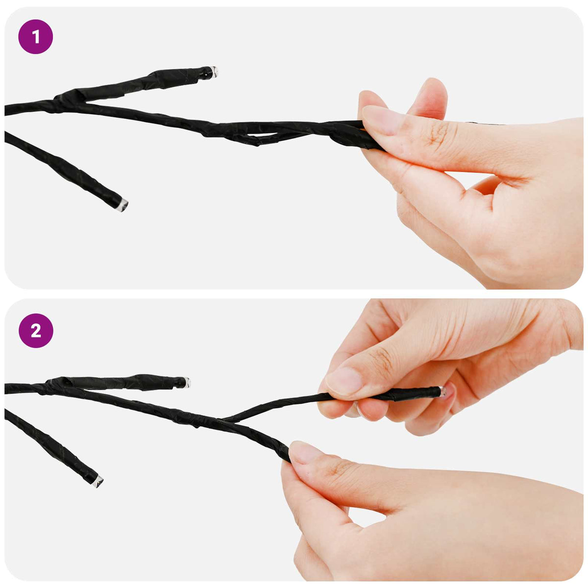 LED Willow Vine Christmas Decoration 2 pcs Black 270 cm Steel